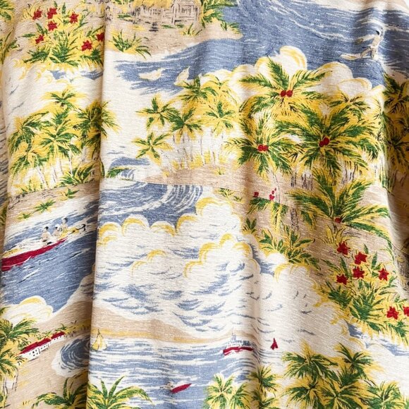 Vintage Bugle Boy Silk Blend Tropical Hawaiian Print Button Down Shirt XL - Picture 8 of 10